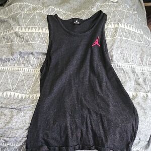 Jordan Gray and Black Oversized Sleeveless Tank Top